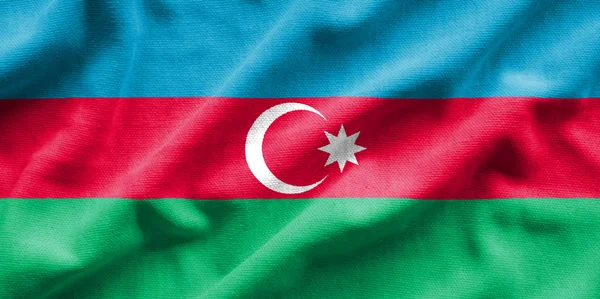 Прапор Азербайджану. Прапор має докладну реалістичні тканина текстури — стокове фото