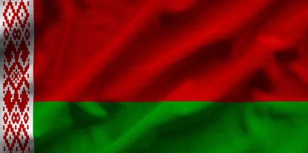 Bandeira da Bielorrússia. Bandeira tem uma textura de tecido realista detalhado . — Fotografia de Stock