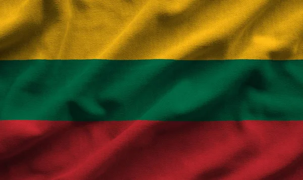 Flag of Lithuania. Flag has a detailed realistic fabric texture.