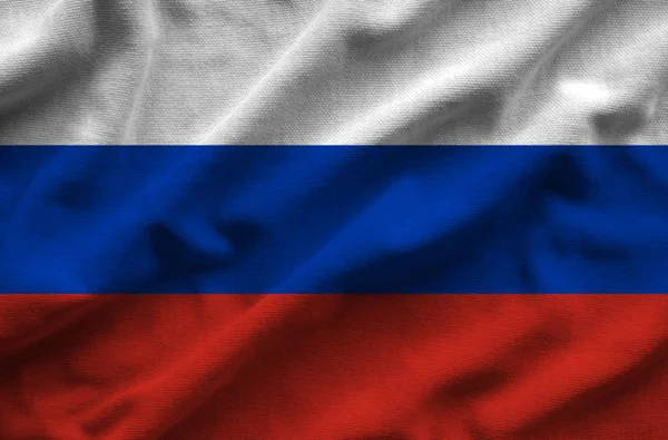 Bandera de Rusia. Bandera tiene una textura de tela realista detallada . Imagen de stock