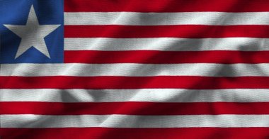 Liberya bayrağı. Bayrak detaylı gerçekçi kumaş dokusu vardır.