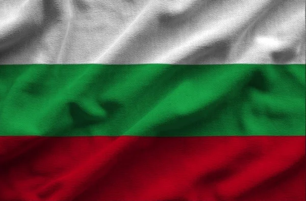 Прапор Болгарії. Прапор має докладну реалістичні тканина текстури. — стокове фото