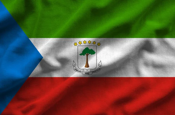 Прапор Екваторіальної Гвінеї. Прапор має докладну реалістичні тканина — стокове фото