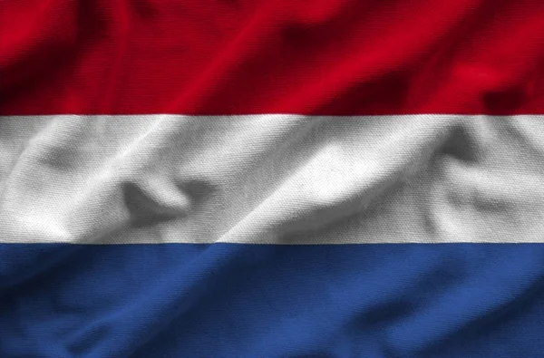 Flag of Netherland. Flag has a detailed realistic fabric texture — Stock Photo, Image