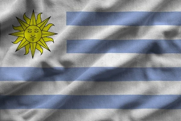 Flag of Uruguay. Flag has a detailed realistic fabric texture.