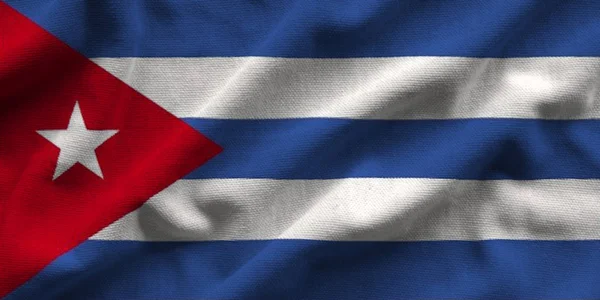 Flag of Cuba. Flag has a detailed realistic fabric texture.