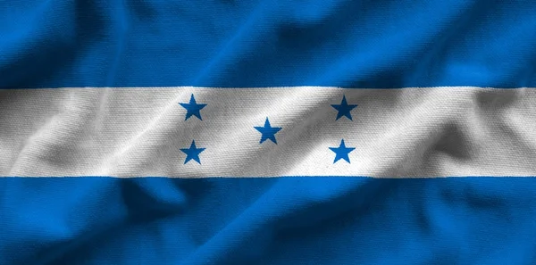 Honduras bayrağı. Bayrak detaylı gerçekçi kumaş dokusu vardır. — Stok fotoğraf