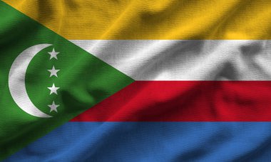 Komor bayrağı. Bayrak detaylı gerçekçi kumaş dokusu vardır.