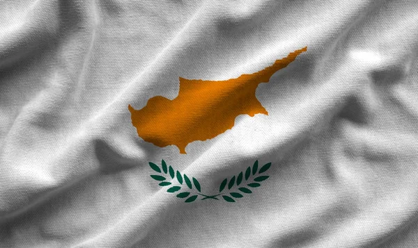 Flag of Cyprus. Flag has a detailed realistic fabric texture.