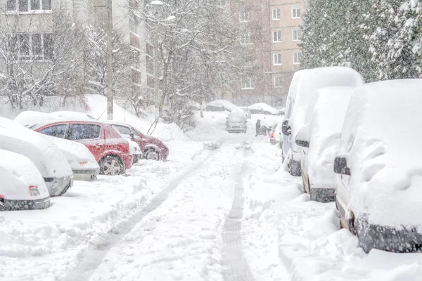 Car covered with snow.