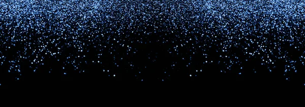 Astratto Blu Sfocato Glitter Vacanza Panorama Sfondo Sul Nero Cadendo — Foto Stock
