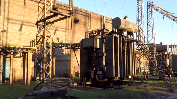 Electrical substation at a metallurgical plant — Stockvideo