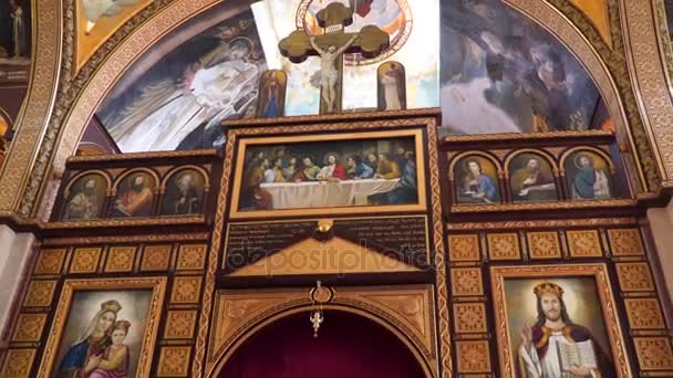 As pinturas Igreja Ortodoxa Copta de Sharm el-Sheikh — Vídeo de Stock