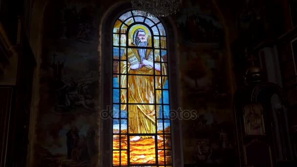 Окно Коптской православной церкви Шарм-эш-Шейха — стоковое видео