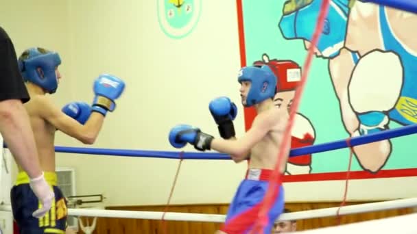 Kickboxers colpire e calci a vicenda — Video Stock