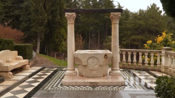 Old marble well — Stock Video