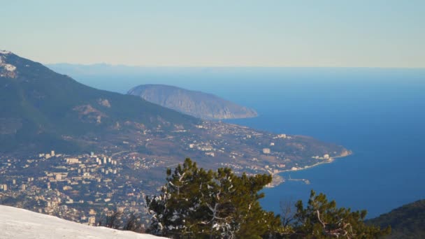 View of Yalta from Mount Ai-Petri Crimea — Stock Video