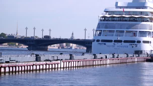 サンクトペテルブルクのネヴァ川に架かる橋します。 — ストック動画