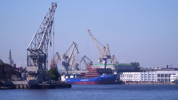 A kikötő, a Néva folyó St. Petersburg — Stock videók