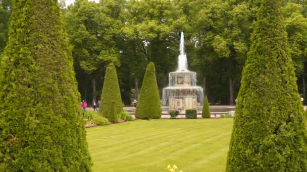 Fuente romana en los jardines de Peterhof — Vídeo de stock