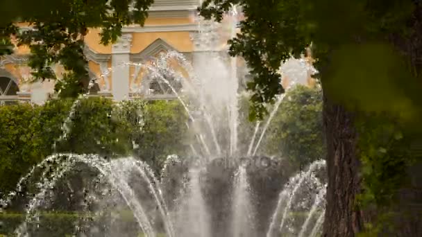 Петергофский фонтан "Шиф " — стоковое видео