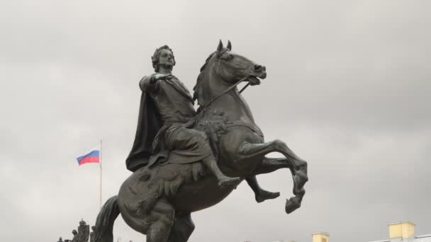 Monument över Peter den store — Stockvideo