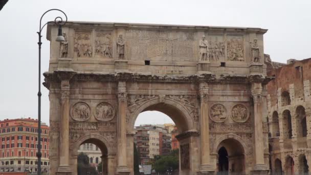 Triumphal Arch Constantine Rome Italy — Stock Video