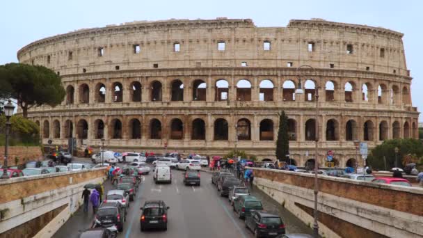 Roma Itália Março 2018 Coliseu Romano Roma Itália — Vídeo de Stock