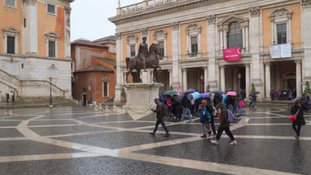 Roma Talya Mart 2018 Piazza Del 1538 Başladı Campidoglio Michelangelo — Stok video