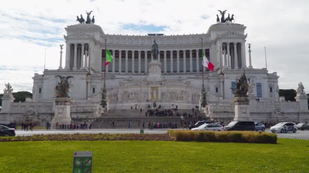 Rom Italien März 2018 Piazza Venezia Befindet Sich Zentrum Von — Stockvideo