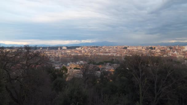 Vista Panorámica Roma Vista Desde Colina — Vídeos de Stock