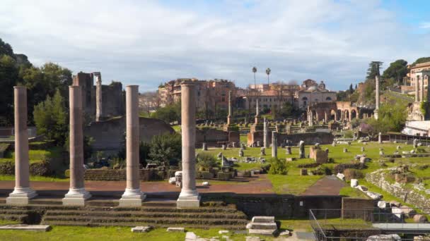 Het Forum Romanum Één Van Centrale Pleinen Het Oude Rome — Stockvideo