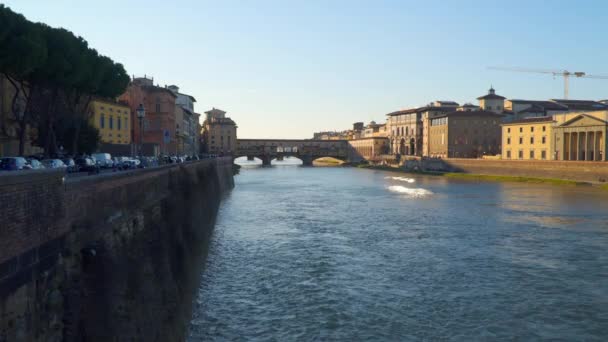Γέφυρα Ponte Vecchio Στη Φλωρεντία Ιταλία — Αρχείο Βίντεο