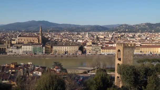 Las Puertas San Nicolás Florencia Vista Desde Colina — Vídeos de Stock