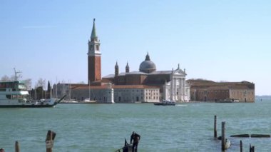 Venice, İtalya - 23 Mart 2018: San Giorgio Maggiore bir 16. yüzyıl Benedictine Venedik, Kuzey İtalya aynı adı taşıyan adanın kilisesidir