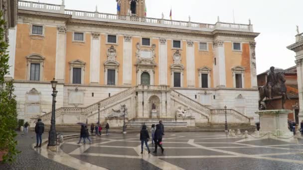 Roma Italia Marzo 2018 Piazza Del Campidoglio Cima Del Capitolio — Vídeo de stock