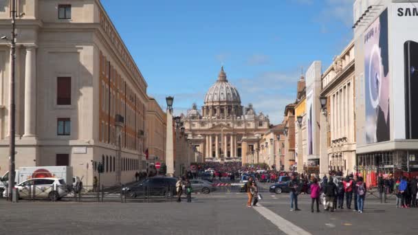 Roma Itália Março 2018 Della Conciliazione Estrada Conciliação Uma Rua — Vídeo de Stock