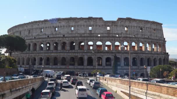 Roma Italia Marzo 2018 Coliseo Coliseo También Conocido Como Anfiteatro — Vídeo de stock