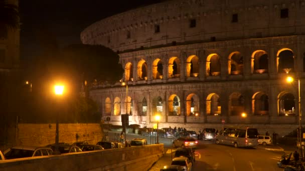 Roma Marzo 2018 Colosseo Roma Notte — Video Stock