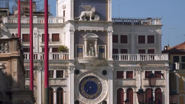 Venecia Italia Marzo 2018 Torre Del Reloj San Marcos Torre — Vídeos de Stock