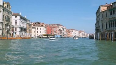 Venice, İtalya - 23 Mart 2018: Panoramik Canal Grande, Venice, İtalya