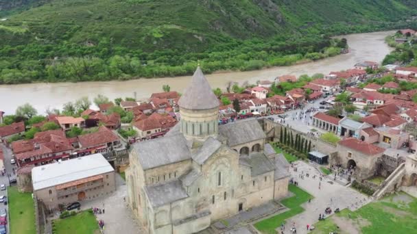 Mtskheta Gürcistan Mayıs 2019 Svetitskhoveli Katedrali Gürcistan Tarihi Kenti Mtskheta — Stok video