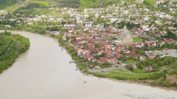 Mtskheta Stad Mtskheta Mtianeti Provinsen Georgien Äldsta Städerna Georgien Och — Stockvideo