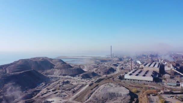 Industrieunternehmen Der Küste Umweltkatastrophe Luftbild — Stockvideo