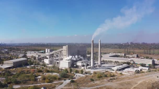 Uma Fábrica Calcário Vista Aérea — Vídeo de Stock