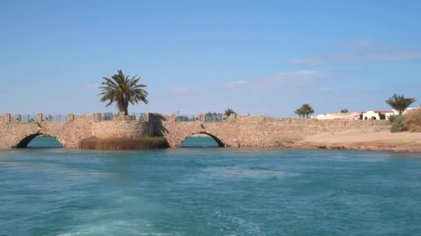 Gouna Egipto Vista Hoteles Casas Desde Barco Flotando Canales — Vídeos de Stock