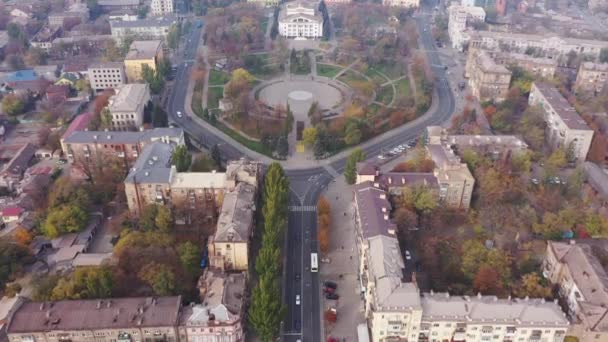 Mariupol Ucrania Vista Aérea Ciudad Ciudad Niebla — Vídeo de stock