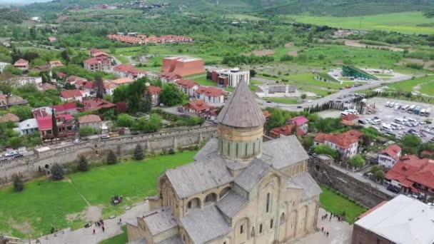 Svetitskhoveli Katedrali Gürcistan Tarihi Kenti Mtskheta Bulunan Bir Ortodoks Hıristiyan — Stok video