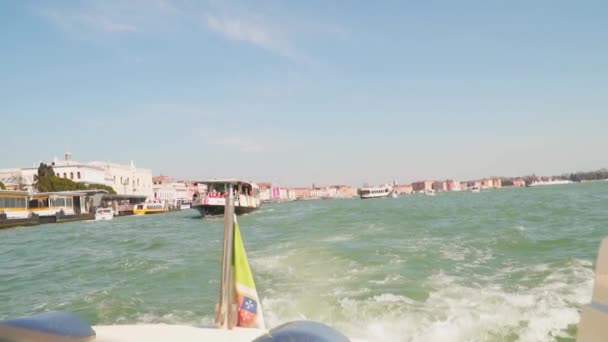 Venedig Italien Mars 2018 Slow Motion Vaporetto Kollektivtrafik Vatten Venedig — Stockvideo