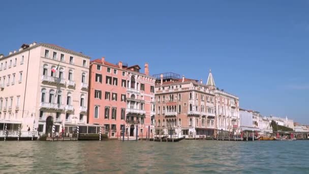 Venice Italy March 2018 View Floating Boat Slow Motion Gondolas — Stock Video